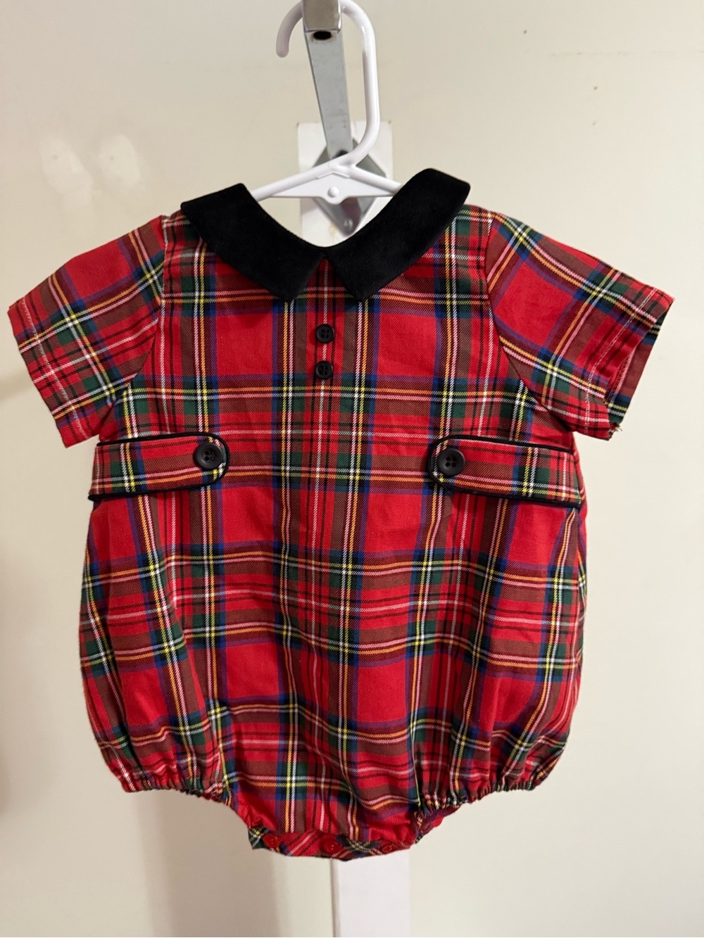 Edgehill Collection Tartan Plaid Holiday Bubble Romper